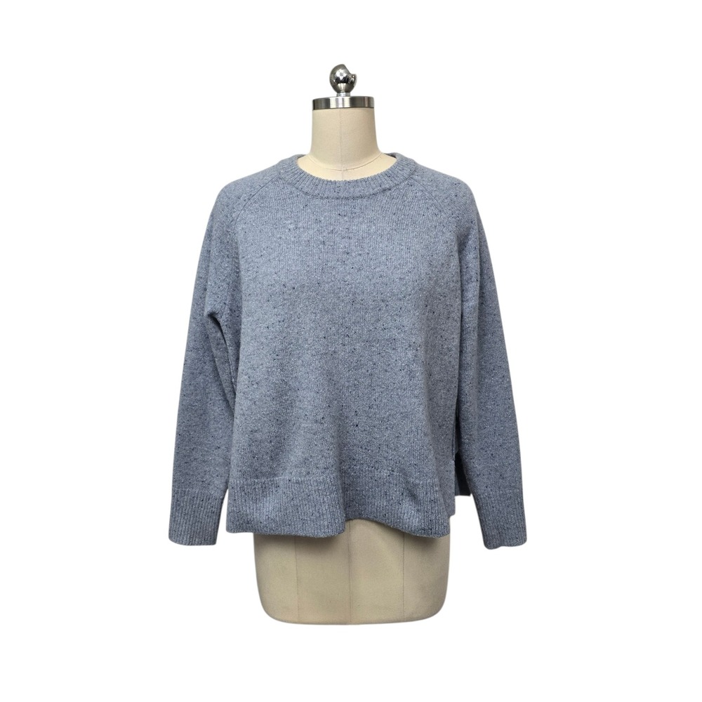 Madewell Resourced Cashmere Wool Blue‎ Donegal Speckled Crewneck Sweater Small